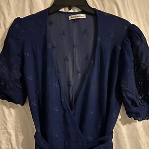 Reformation Navy Blue Wrap Dress